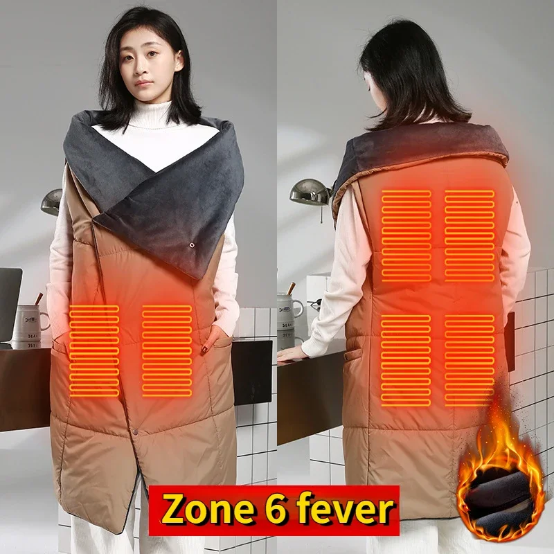 

5 Area USB Heated Vest Smart Electric Heating Clothes 3 Gears Adjustable Warmer Hiking Office Home Winter Electric Heated Vest