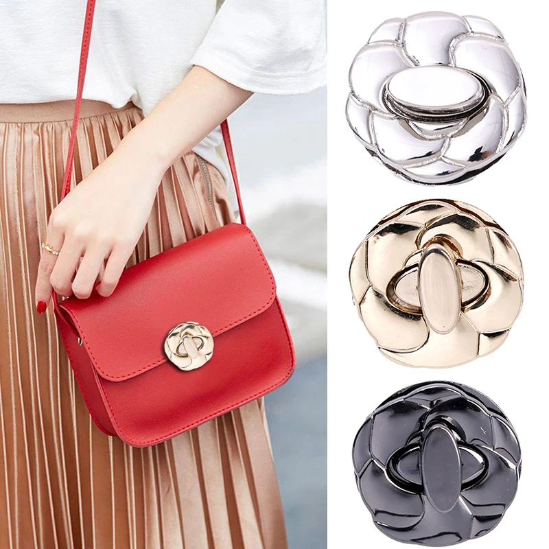 1pcs Rose Flower Metal Locks Bag Clasp Catch Buckles for Handbags Purse Snap Clasps DIY Craft Hardware Case Bag Accessories