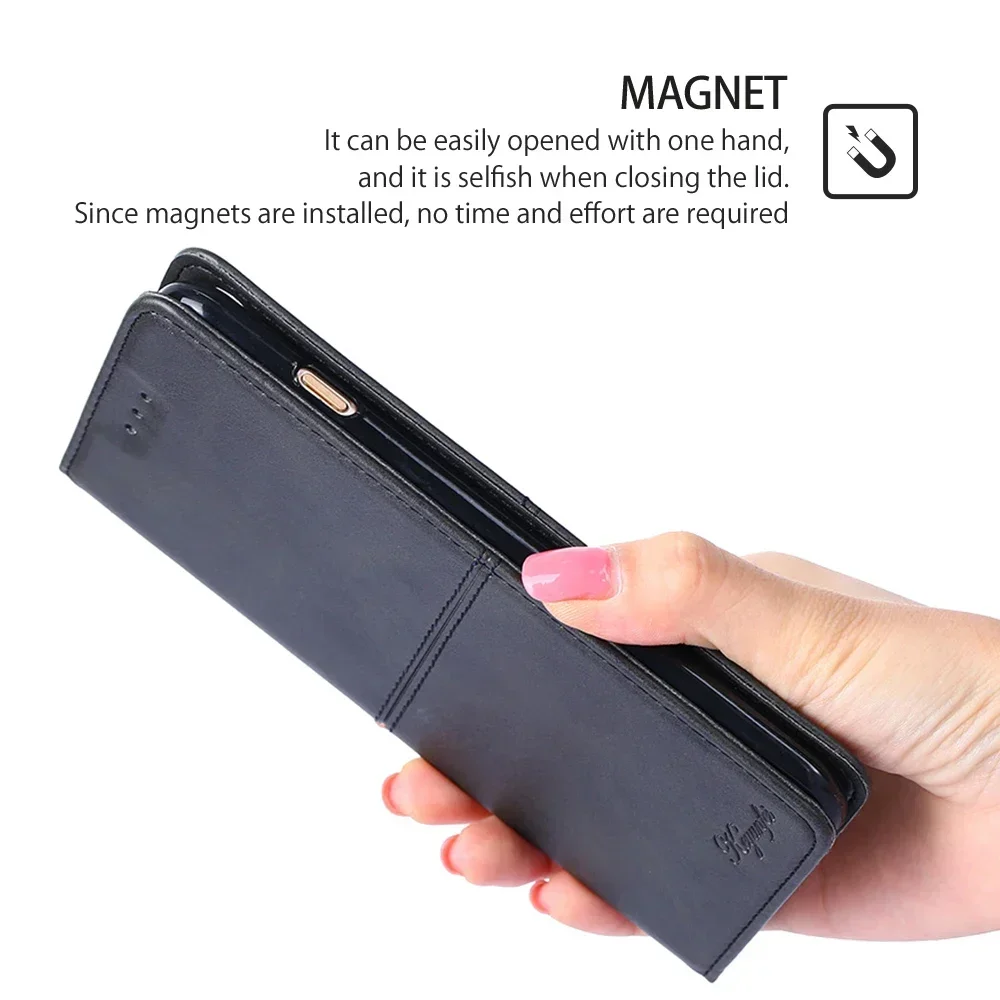 Leather Magnetic Flip Cover with Card Slot - Business Book Case