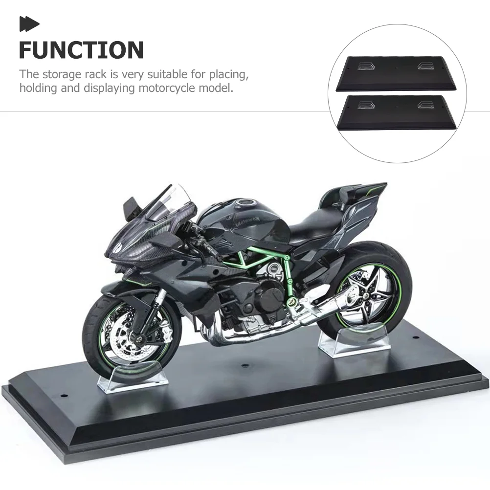 Motorcycle Display Stand 2Pcs Model Holders for Office Desk Organizer Shelves Plastic Base Rack
