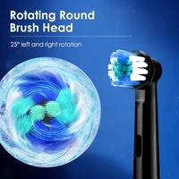 Smart Rotating Timing Electric Toothbrush, Rechargeable Rotary Toothbrush with 4 Heads, 5 Modes Setting Teeth Whitening Oral Car 2