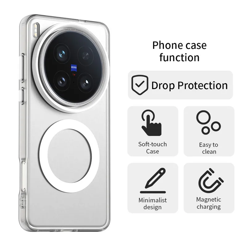 Magnetic Matte PC Phone Case with Magsafe Wireless Charging Compatibility