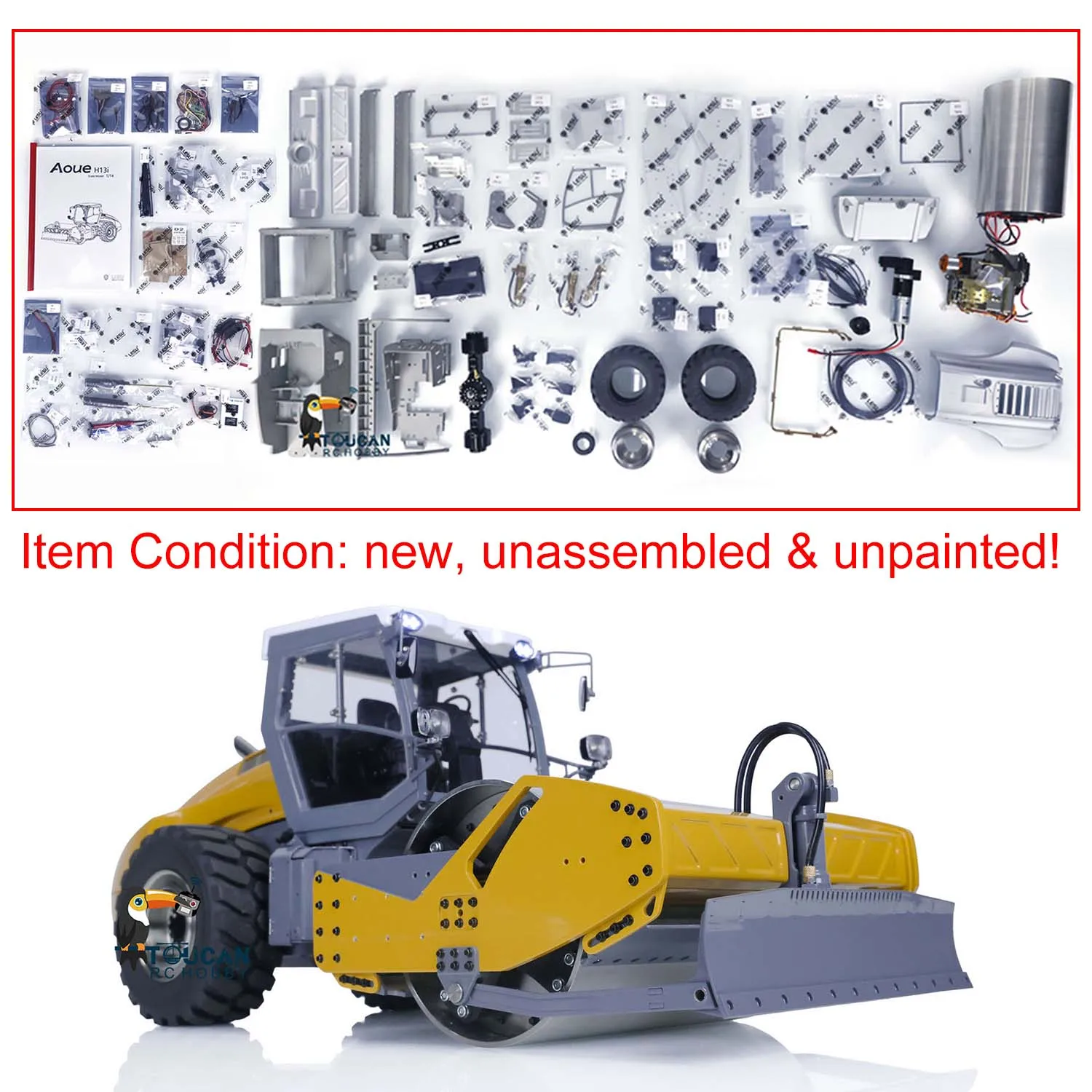 In Stock LESU 1/14 RC Hydraulic Road Roller Hamm-H13Ix Metal Construction Vehicle Model Kits Toys for Adult TH21999 6