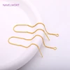 85mm Long Earwire 18K Gold Plating Brass Thin Chain Ear Thread with Open Jump Ring,Women Drop Dangle Earrings Findings Wholesale 2