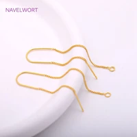 85mm Long Earwire 18K Gold Plating Brass Thin Chain Ear Thread with Open Jump Ring,Women Drop Dangle Earrings Findings Wholesale 2