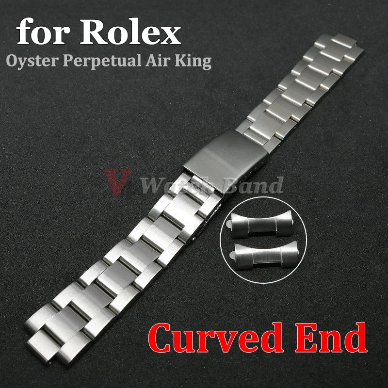 Cinturino Curvo Per Rolex 40Mm Cinturino In Acciaio Inossidabile Per Oyster Perpetual Air King Bracciale Solido 13/17/18Mm 19Mm 20Mm 21Mm