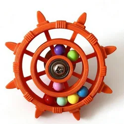 Colorful Rudder - Shaped Parrot Spinner Rattle Toy - Bite - Resistant Bird Exercise Toy (Orange)