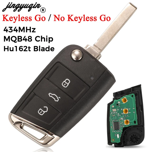 Jingyuqin Keyless Go/Halb Smart Für VW Sitz Golf 7 MK7 Touran Polo Tiguan  434MHz MQB48