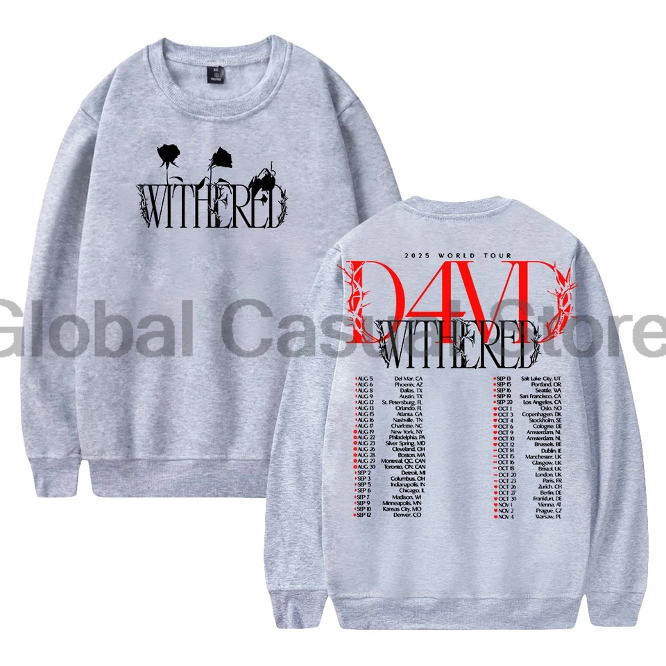 D4vd Withered World Tour 2025 Merch Crewneck Long Sleeve