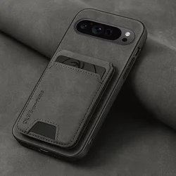 Luxury Multifunctional Synthetic Leather Phone Case with Card Slots and Shock Protection - Google Pixel 8 (Black)