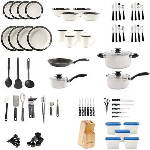 Home Kitchen In A Box 83-Piece Combo Set Camping Cooking Set Cookware Tableware Camp Cooking Supplies Hiking Sports