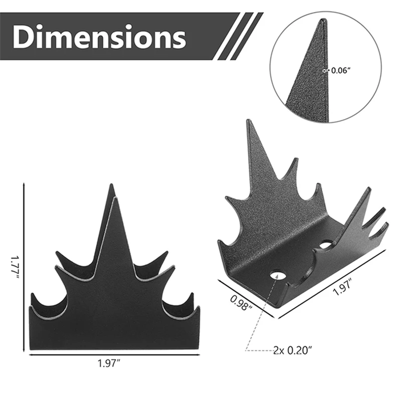 Intruder Deterrent Fence Wall Spikes 12 Pc Security Fence Spikes, Anti Climb Hardware, Bird Repellent Easy To Use