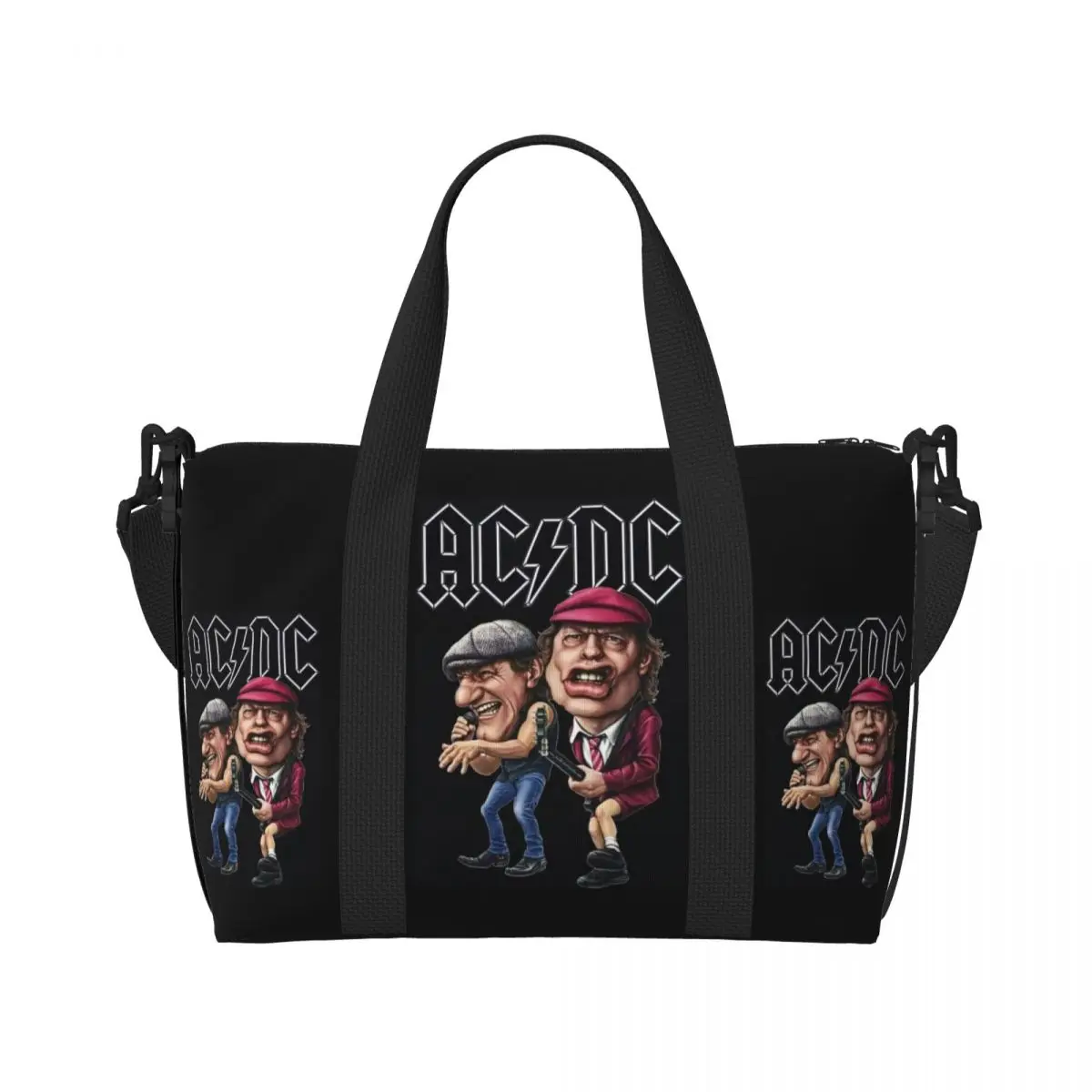 Australian Band Star AC DC Beach Tote Bag Women Extra Large Gym Carry Heavy Metal Rock And Roll Travel Shopping Bags