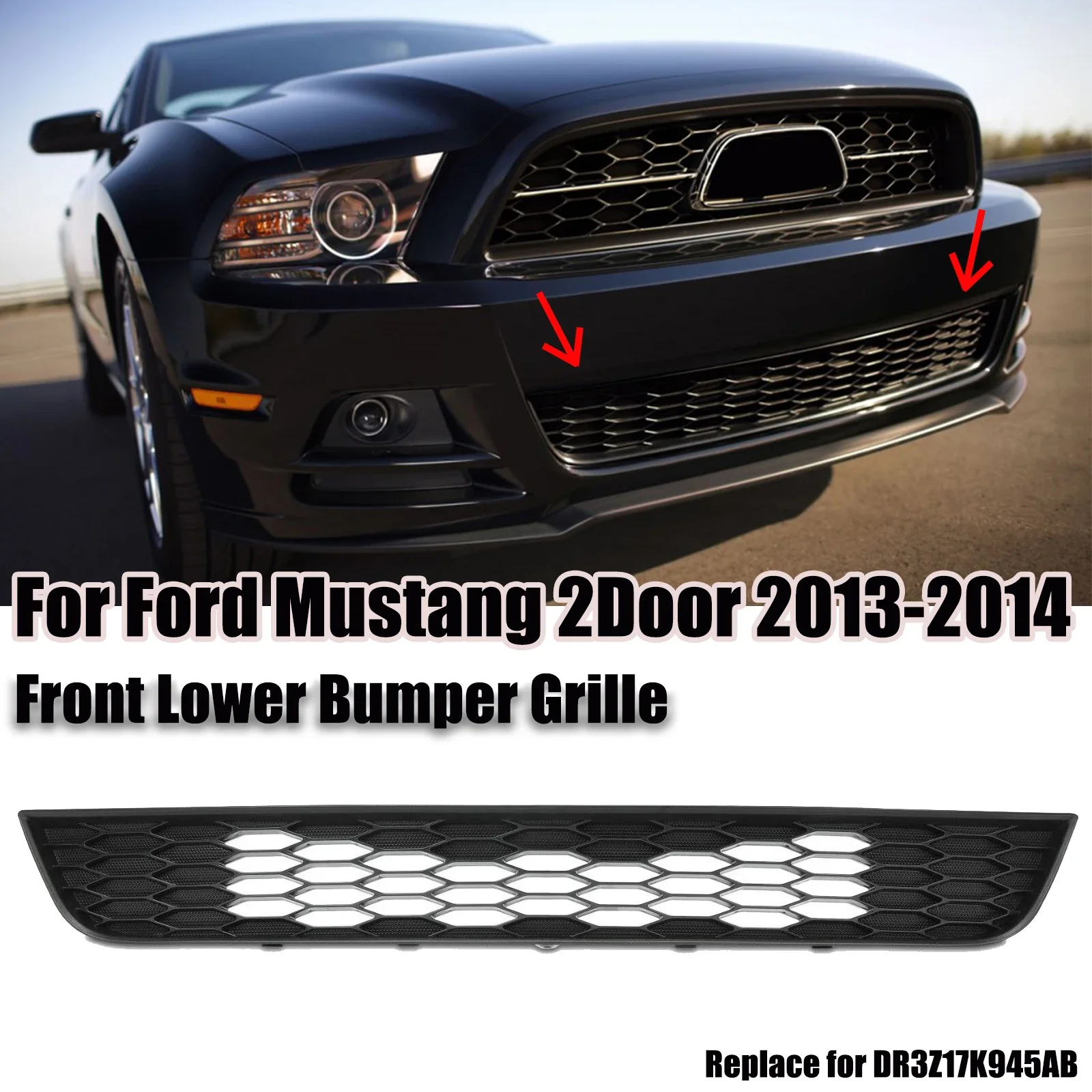 

Решетка для переднего нижнего бампера автомобиля, решетка для 2013 2014 FORD Mustang 2, замена для DR3Z17K945AB Honeycomb Style