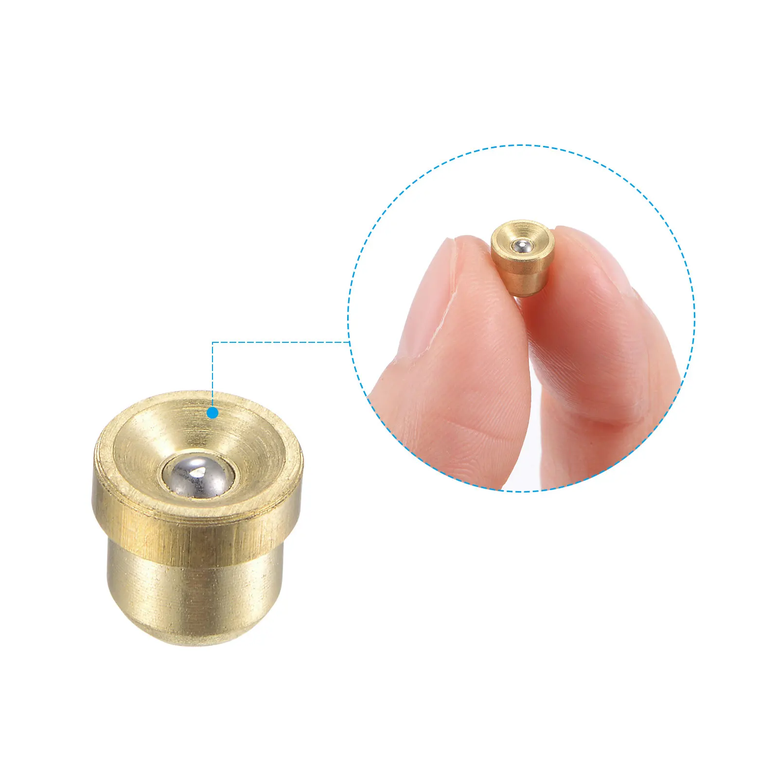 Uxcell 4Pcs Press fit ball oiler Brass Push Button oiler for Gas Engine Motor Oil Grease oil cup 5mm for Lubrication System 5