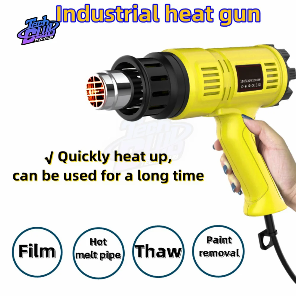 

2000W Electric Hot Air Gun 220V 110V Dual Wind speed Temperature Building Hair Dryer Heat Gun Power Tool