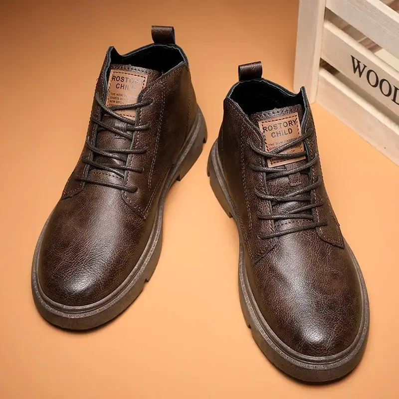 

Мужская обувь Dr. Tools, кожаные ботинки с высоким берцем, кожаные ботинки со средним берцем, британские мужские ботинки челси, новинка 2023, зимняя обувь