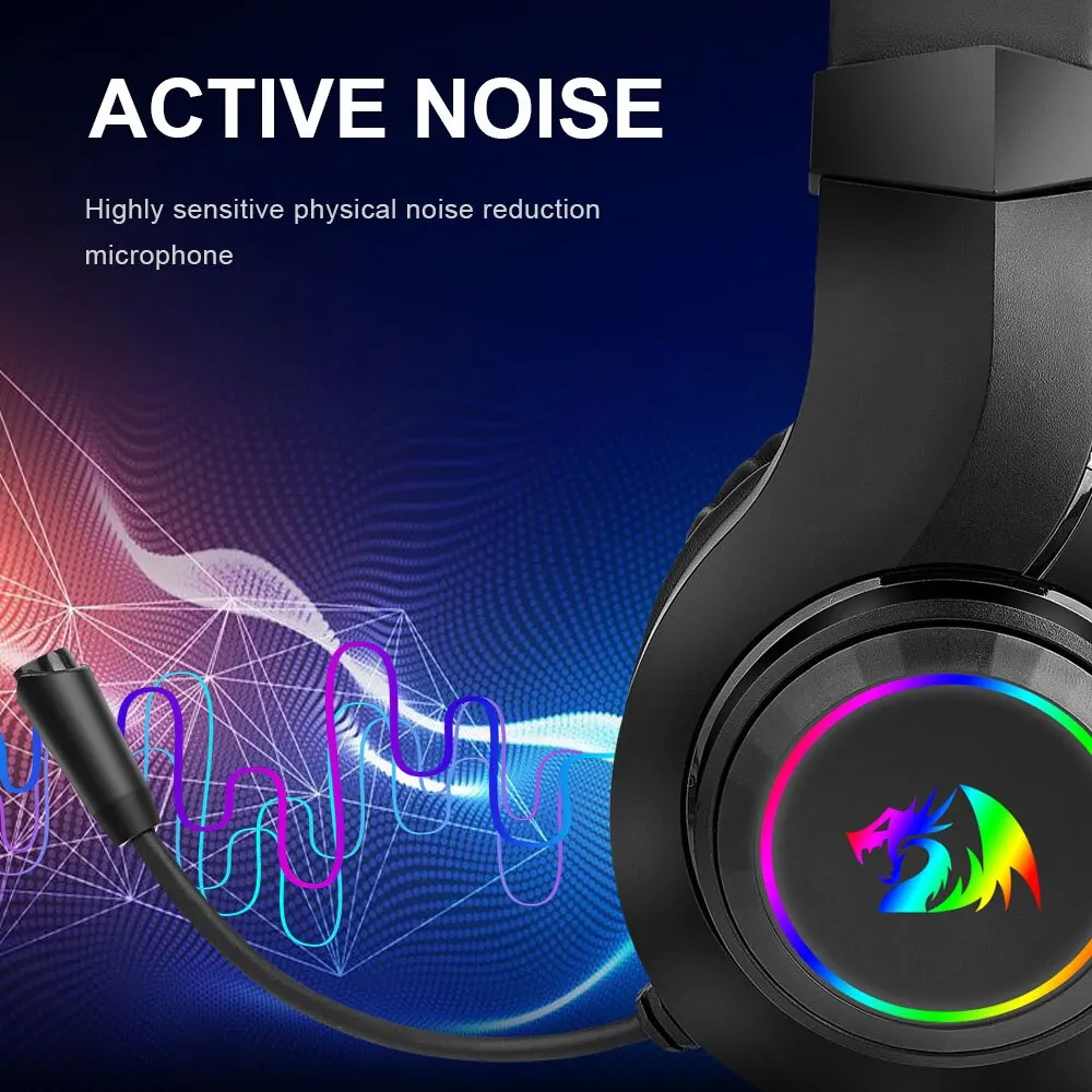 Wired Earphones REDRAGON HYLAS H260 RGB Gaming For PS4 Switch Xbox one
