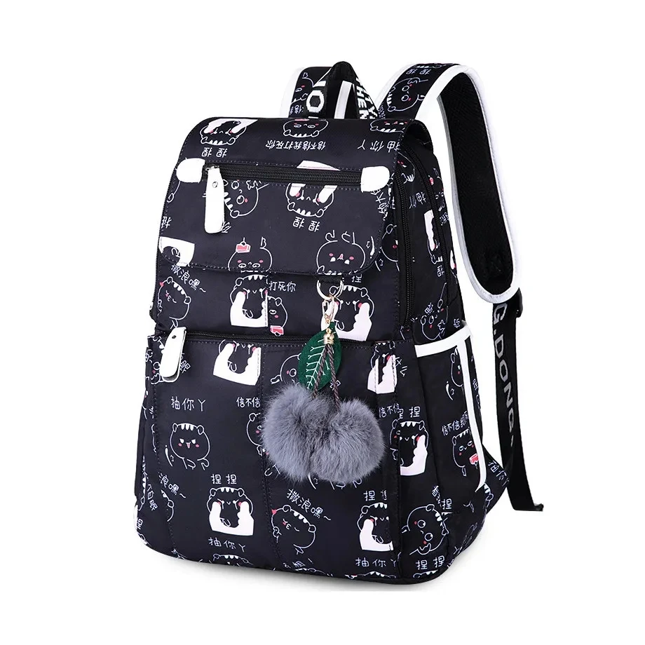 

School bags for girls female laptop backpack usb backbag children backpacks cute cat school backpack for girls bag pack