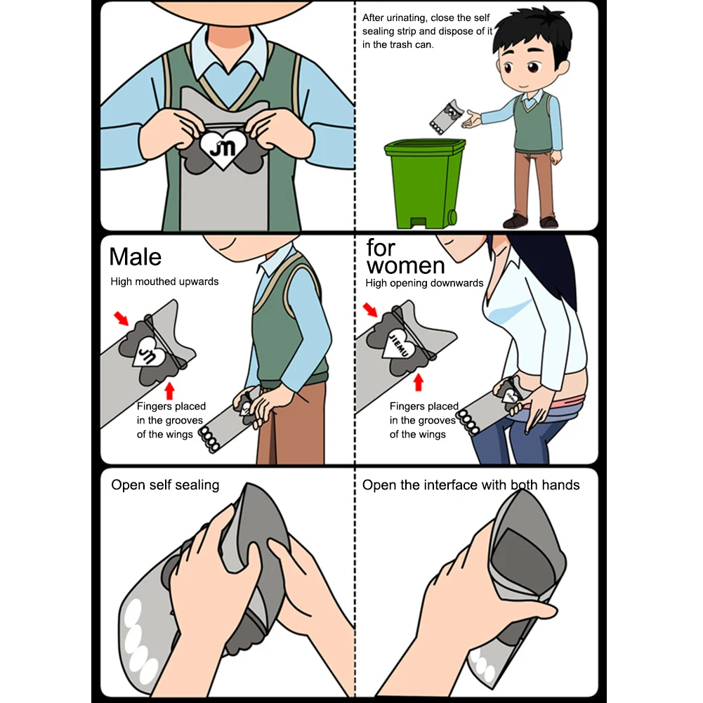 Urine Bag Disposable Urine Bag 4-20pc 600/750ml Portable Urine Bag for Men Women Kids Outdoor Camping Travel Car Jam Emergency Toilets