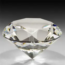Faceted Crystal Glass Gemstone Ornament - Elegant Home Decor and Romantic Gift - 70mm(W)