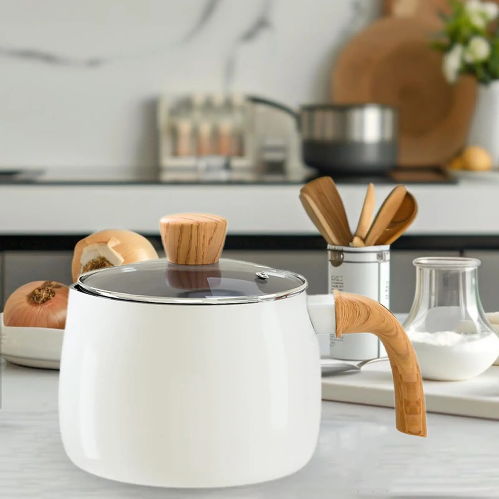 

Sauce Pan with Lid with Lid Deep Type Saucepan for Picnic Camping Kitchen