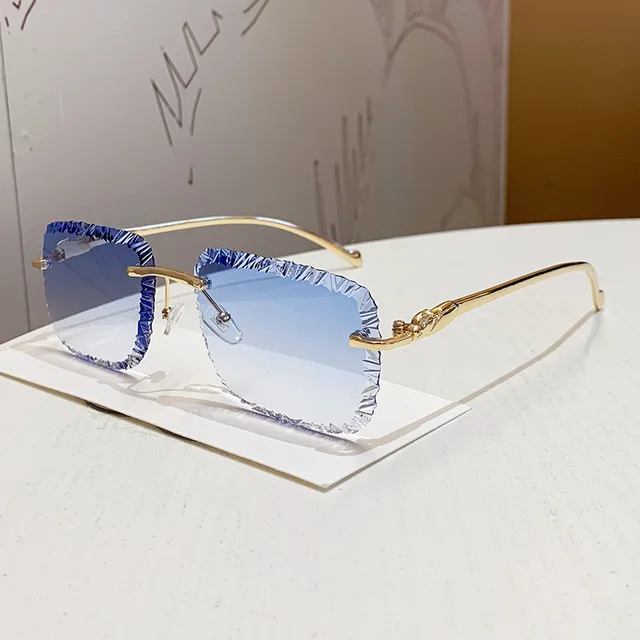 Lunettes de soleil de styliste pour femmes et hommes, marque de luxe, léopard, sans bords, Vintage, nuances élégantes, tendance, mignonnes, 2026 1