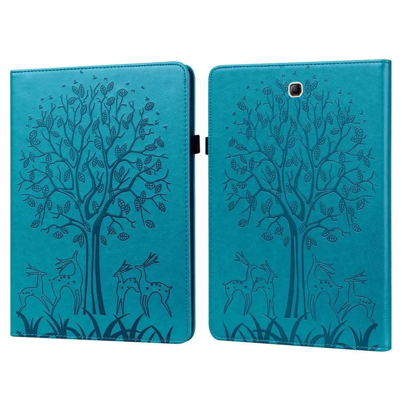 tablette funda pour samsung galaxy tab cas mignon cerf portefeuille smart cover pour coque galaxy tab sm cas