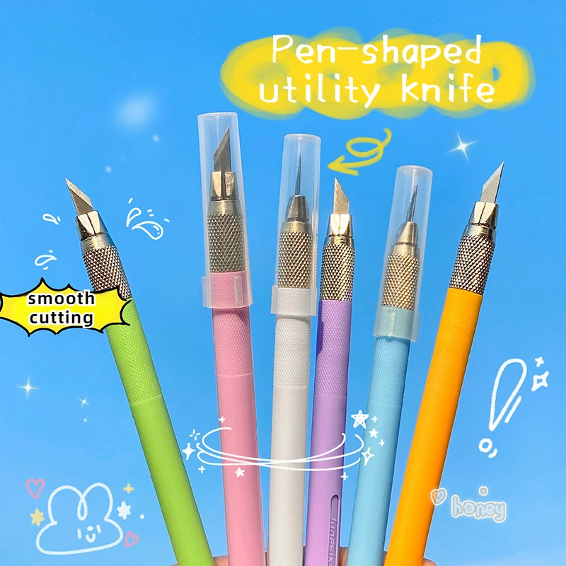 

Utility Knive Set Handmade Knifes Student Handbook DIY Pen Type Paper Cutter Office School Art Stationery Cutting Tools Supplies