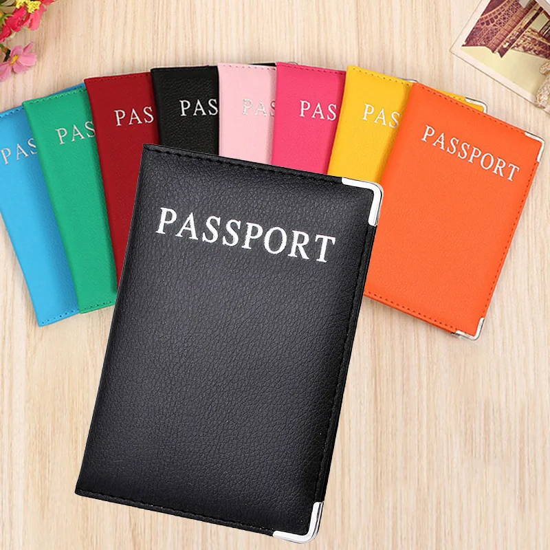 

Simplicity Travel Necessities Passport Cover Multiple Colors Women Men PU Leather Passport Holder Case Men Credit Card Bag