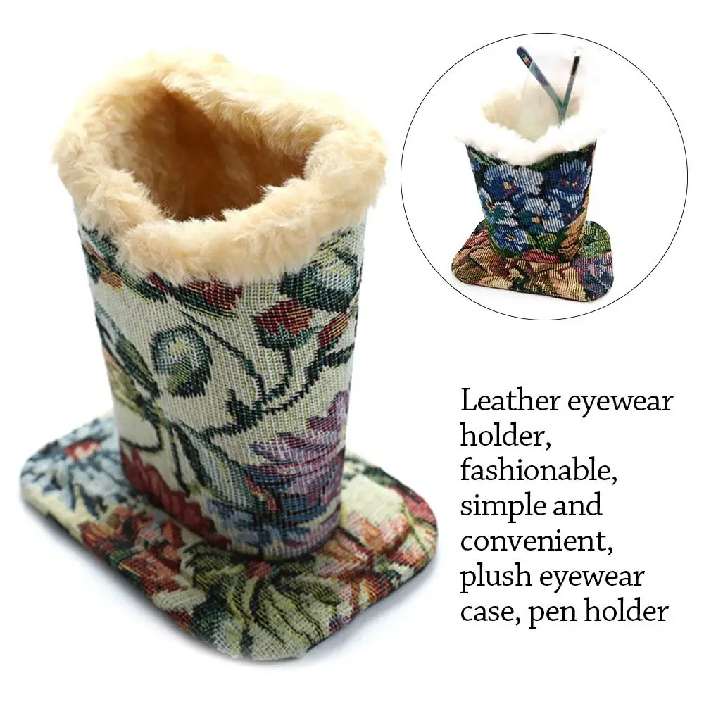 Scatola per occhiali in peluche portatile alla moda Custodia per occhiali con pennello Supporti per occhiali da sole Supporti per occhiali