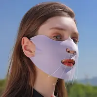 Scarves For Women Sun UV Protection Solid Color Summer Ice Silk Face Scarf Anti-uv Face Cover Sunscreen Veil Sunscreen Mask 2