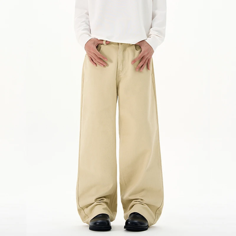 Men's Baggy Straight Jeans Comfortable Soft Casual Pants Fashion Korean Denim Trousers Male Clothing Streetwear