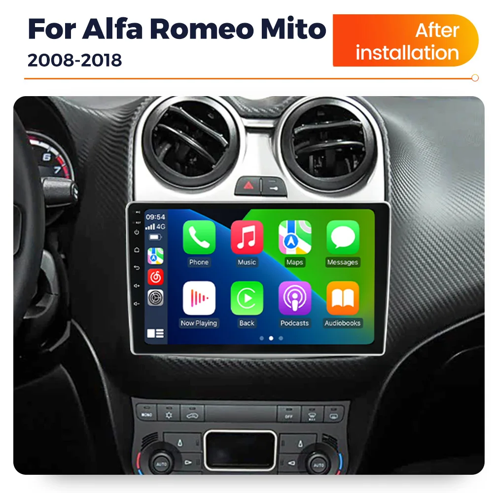 Android 14 Car Radio For Alfa Romeo Mito 2008-2018 Autoradio Multimidia Player Navigation GPS Head Unit Wifi Wireless Carplay BT