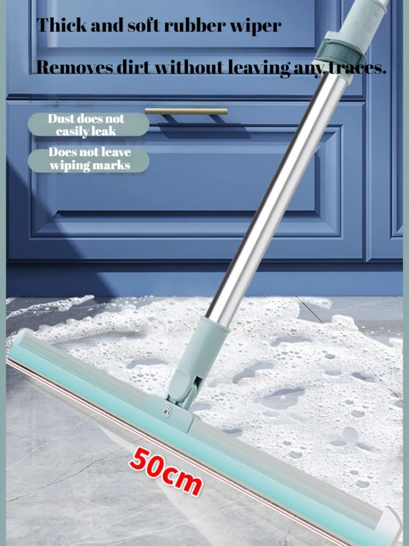 Silicone Cleaning Broom Dust-free Squeegee Wet and Dry Dual-use Floor Glass Scraper for Household Shower Rooms Bathroom Cleaning