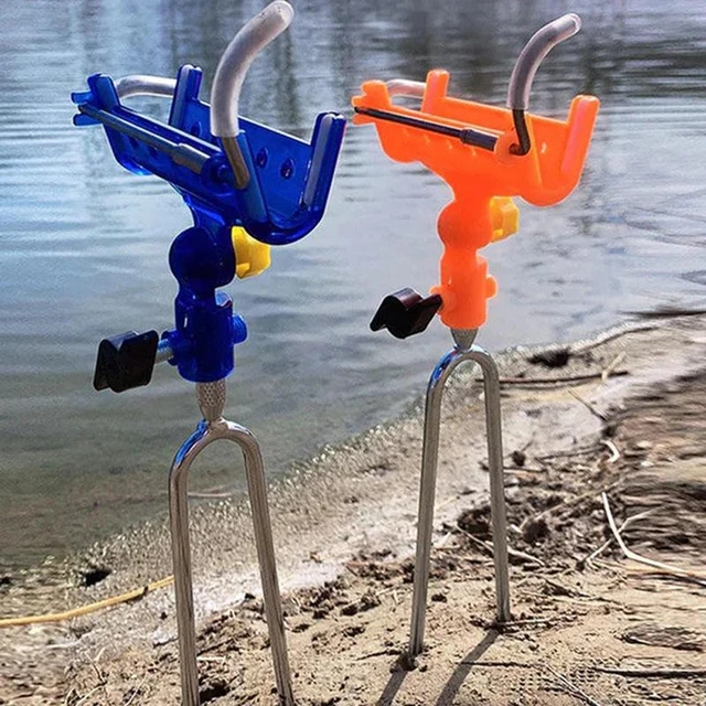 360 Degree Adjustable Aluminum Shore Fishing Rod Holder Self