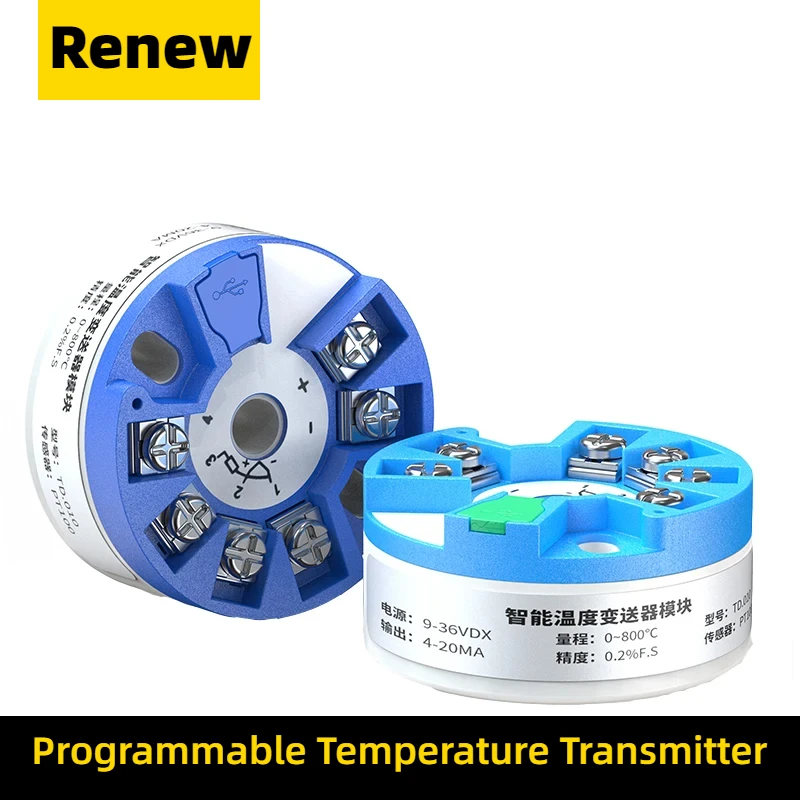 

Программируемый термопарный K J PT100 к преобразователю 4-20 мА TC RTD вход 4-20 мА выходной головной температурный передатчик с USB