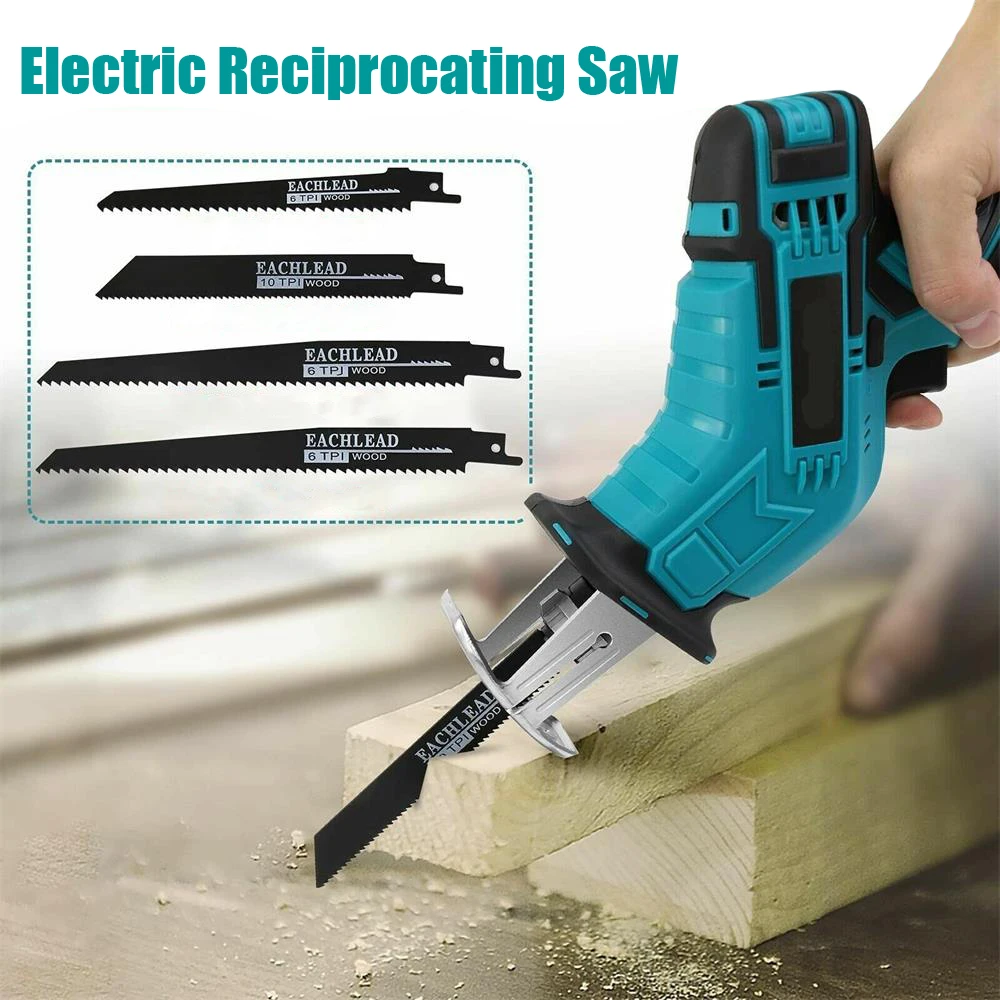 Cordless Reciprocating Saw Adjustable Speed ​​Electric Saw Wood Metal Pipe Cutting Power Tool Suitable for Makita 18v Battery