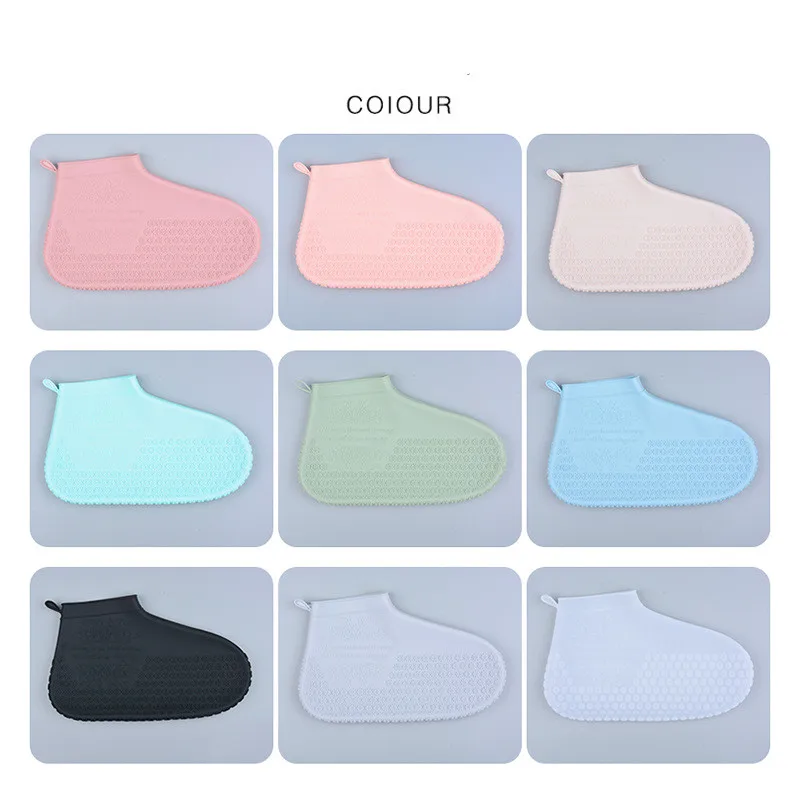 Rubber Rain Boot Cover Reusable Waterproof Rain Shoes Cover Non-Slip Silicone Overshoes Boot Cover Unisex Shoes Accessories