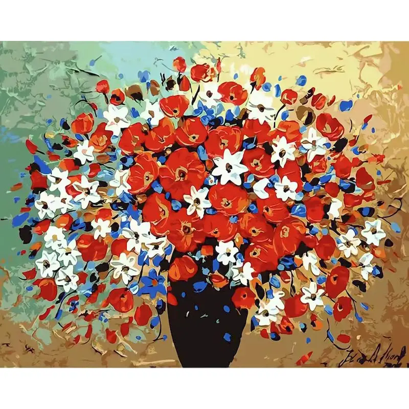 

GATYZTORY Diy Painting By Numbers Colorful Flower Frame Acrylic Paint With Numbers Animals Picture Handicrafts For Home Decors