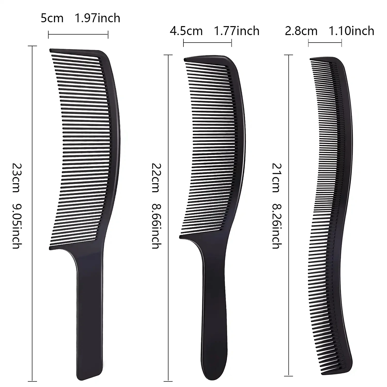 1/3PCS Men's Oil Head Comb Flat Push Cutting Comb  Hairdressing  Limit Trimming Shape Gradual Comb S Arc Design Comb 5