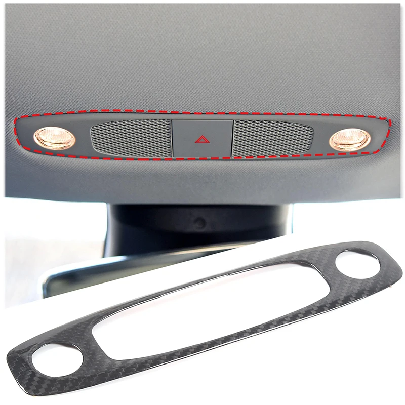 

Real Carbon Fiber Car Front Reading Light Lamp Frame Cover Trim For Tesla Model 3/Y 2016-2022 Car Styling Interior Accessories
