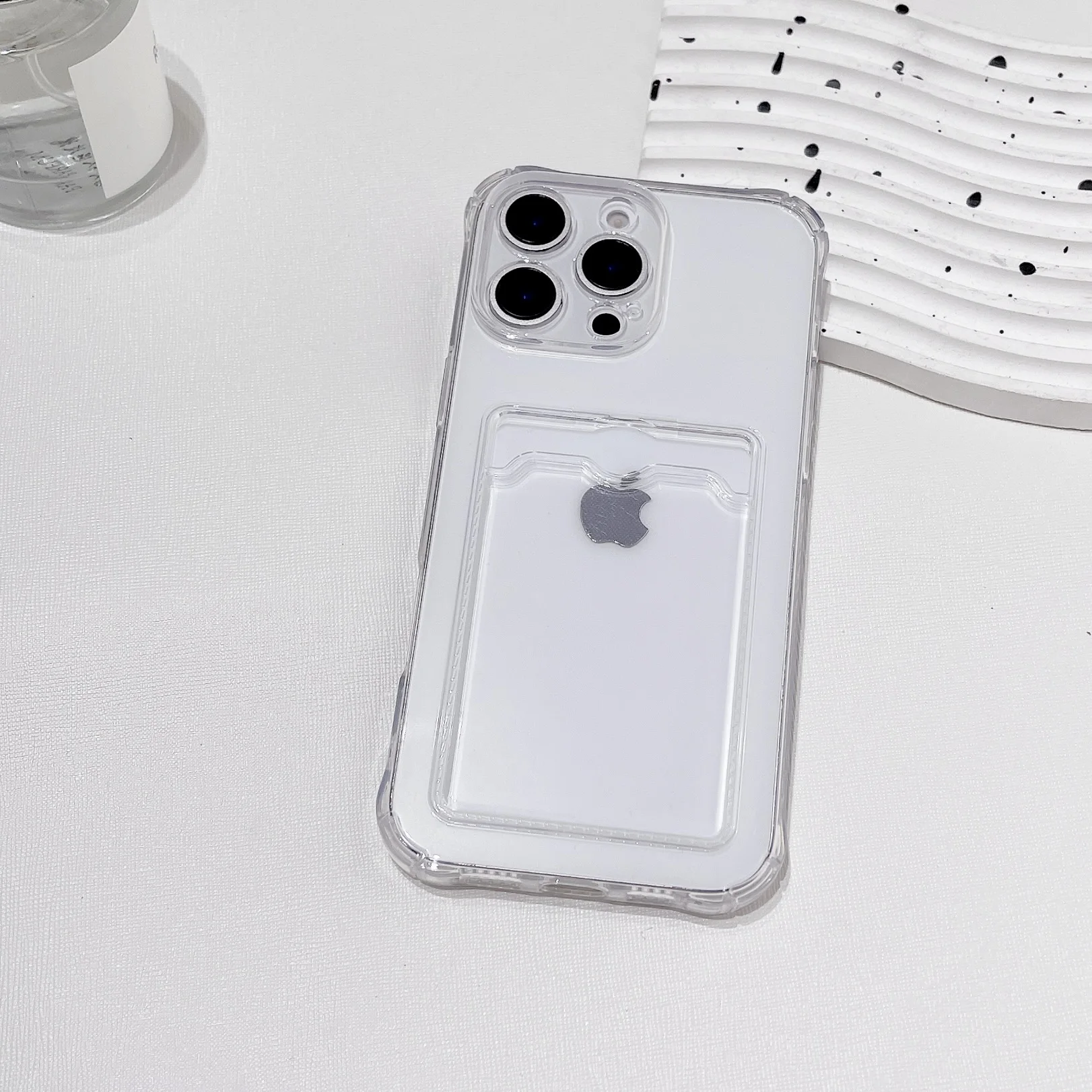 Shockproof Clear Wallet Phone Case with Card Slot Pocket