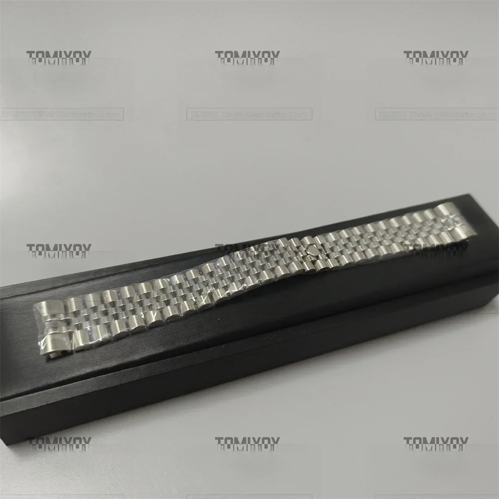 Silver Jubilee 17MM 20MM 21MM Solid Stainless Steel Watch Band Bracelet Curved End