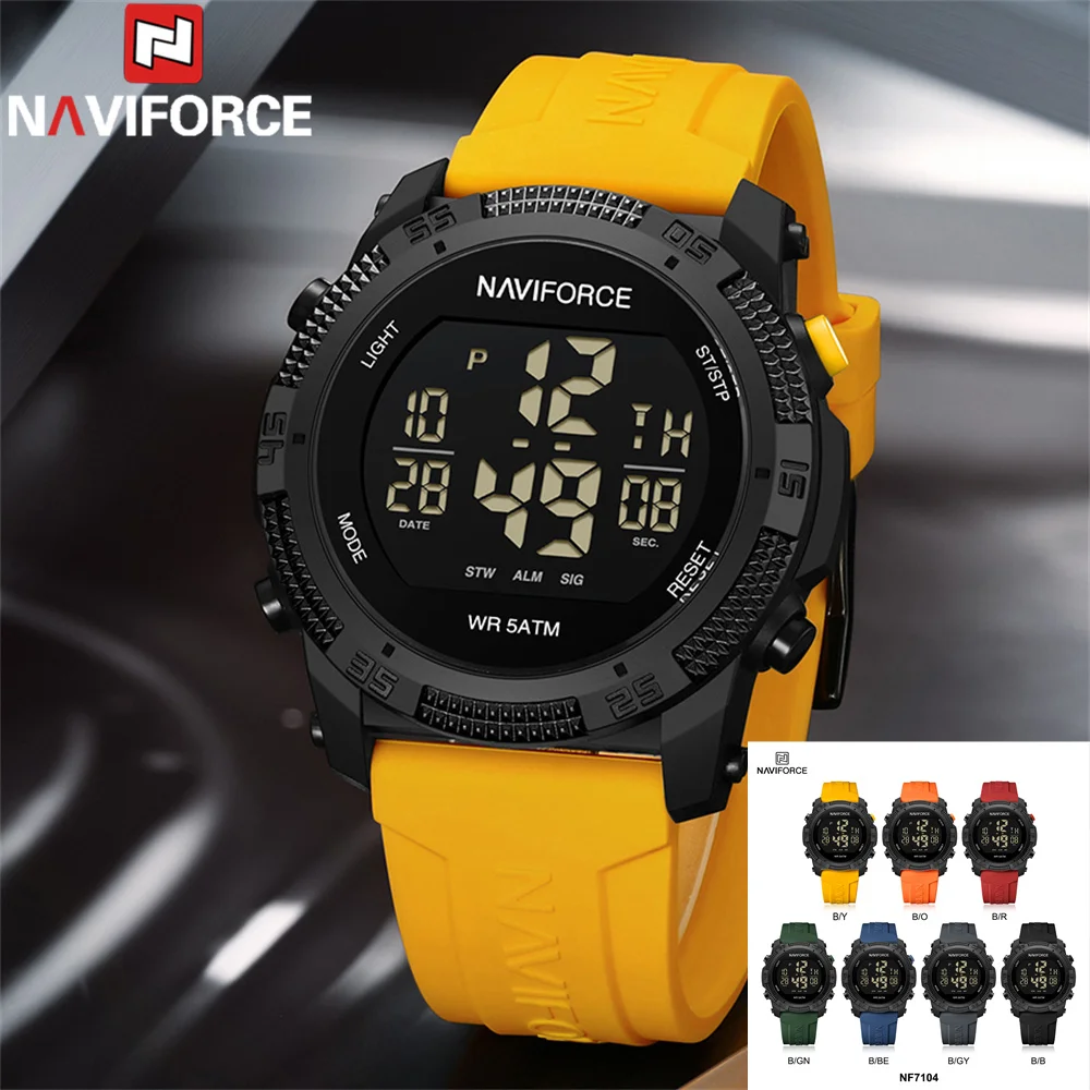 NAVIFORCE Digital Watch Men Military Sport Chronograph Wristwatch Date ...