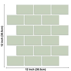 Peel and Stick 3D Brick Vinyl Wallpaper - Subway Wall Stickers for Bathroom and Kitchen Backsplash (10 Sheets) (VP129)