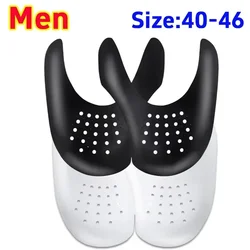 Shoe Crease Guard: Anti - Wrinkle Lightweight Shield Inserts (4Pcs - White Black - L)