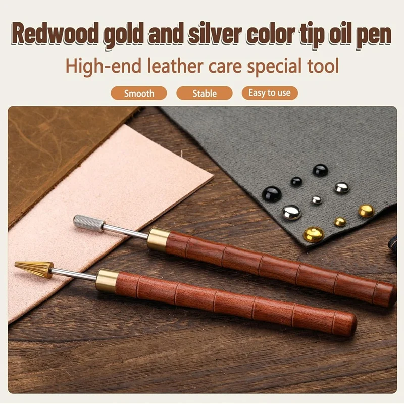 2Pcs Leather Edge Dye Pens, Leather Edge Roller Pen Applicator, Printing Tools For Craft DIY Work