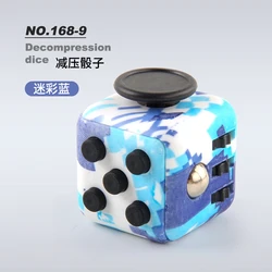 Creative Solid Color Fidget Cube for Stress and Anxiety Relief (Camo Blue)