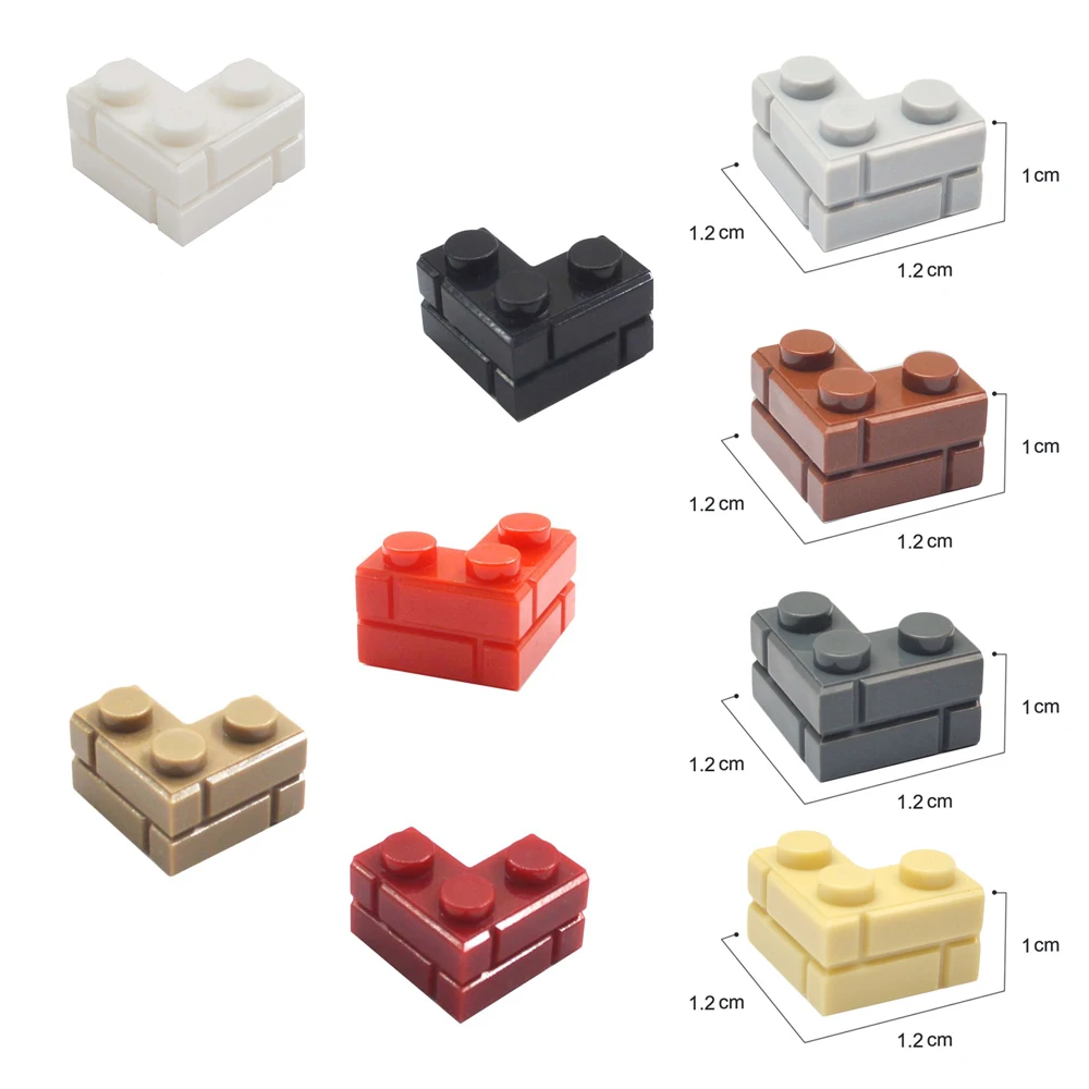 Puzzle toys building blocks toys Wall striped bricks MOC 2+1 right angle corner L-shape building blocks toys palace castle figures military house transparency